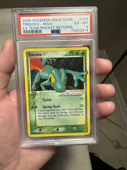 Pokemon Treecko Gold Star EX Team Rocket Returns Holo Rare #109 PSA 6 - Image 1