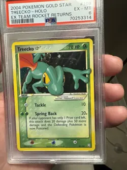Pokemon Treecko Gold Star EX Team Rocket Returns Holo Rare #109 PSA 6 - Image 2