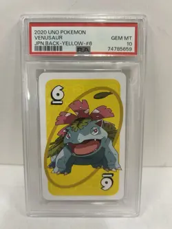 2020 UNO POKEMON VENUSAUR JAPANESE BACK YELLOW #6 PSA 10 Gem Mint - Image 1