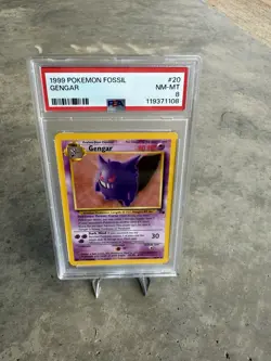 1999 Gengar 20 # 20 NON-HOLO Fossil PSA 8 Pokemon - Image 1