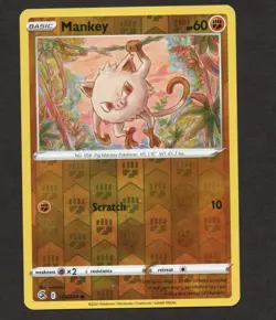 Mankey 133/264 Reverse Holo Pokemon Fusion Strike LP - Image 1