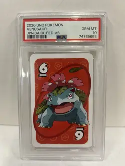 2020 UNO POKEMON VENUSAUR JAPANESE BACK RED #6 PSA 10 Gem Mint - Image 1