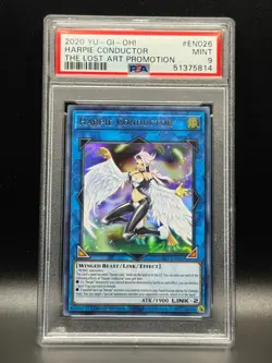 PSA 9 MINT Harpie Conductor LART-EN026 The Lost Art Promotion Holo Yugioh Card - Image 1