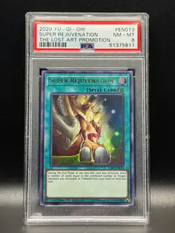 PSA 8 NM-MT Super Rejuvenation LART-EN013 Lost Art Promotion Holo Yugioh Card - Image 1
