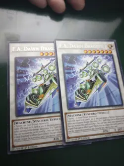 x2 F.A. Yu-Gi-Oh Dawn Dragster First Edition Rare Cards - Image 1