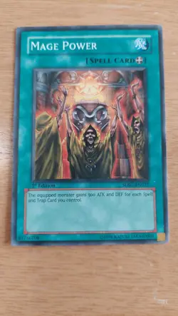 1st Edition Mage Power SDSC-EN027 YuGiOh card (LP) - Image 2