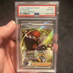 PSA 10 Raihan #TG27 Holo Foil Silver Tempest Pokemon Card Full Art GEM MINT 2022 - Image 1