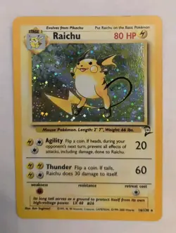Pokemon TCG Raichu Base Set 2 Holo Unlimited Holo Rare Card 16/130 - Image 1