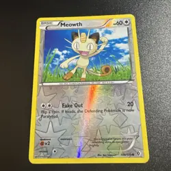 Meowth 106/149 Reverse Holo Boundaries Crossed Pokemon Card LP - Image 1