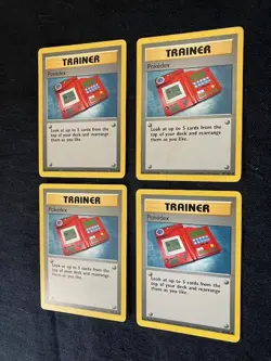Trainer - Pokedex - Pokemon Base Set TCG Card 87/102 - Lot of 4 - Image 2