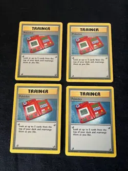 Trainer - Pokedex - Pokemon Base Set TCG Card 87/102 - Lot of 4 - Image 3