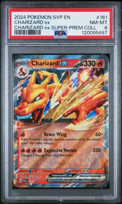 PSA 8 Charizard ex 161 Sv: Scarlet & Violet Black Star Promo Card - Image 1