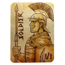 Roman Centurion Soldier Metal Token Magic Card | Hand-Drawn Fantasy Proxy Art - Image 1