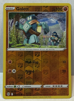 Golett 082/172 Pokemon Card Sword Shield Brilliant Stars Reverse Holo Foil - Image 1
