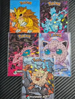 Spanish Crystal Card Collection Peru NM Lot 5: Cracked Ice Holo #28,30,33,39,57 - Image 1
