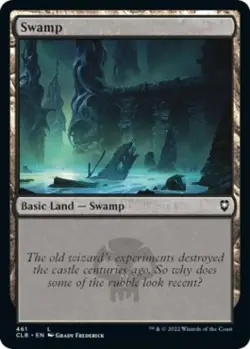 Swamp (461) -Foil Medium Play MTG Commander Legends: Battle for Baldur's Gate - Image 1