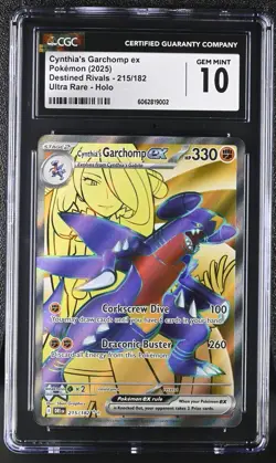2025 Pokemon Destined Rivals Cynthia's Garchomp ex #215 (CGC 10) - Image 1