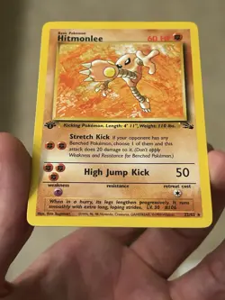 1999 POKEMON TCG 1st Edition Hitmonlee 22/62 Fossil Rare Card Vintage WOTC LP+ - Image 3