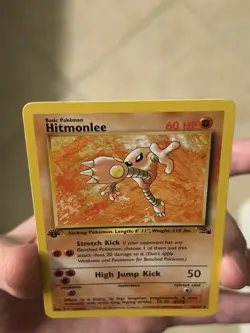 1999 POKEMON TCG 1st Edition Hitmonlee 22/62 Fossil Rare Card Vintage WOTC LP+ - Image 4