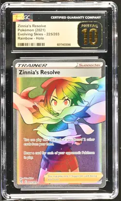 POP 26 2021 Pokemon Evolving Skies Zinnia's Resolve #225 (CGC 10 Pristine) - Image 1