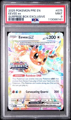 Eevee Ex #075 2025 Pokemon Pre En-Prismatic Evolutions PSA 9 - Image 1