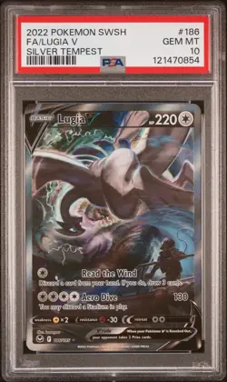Lugia V #186 2022 Pokemon Sword & Shield Silver Tempest PSA 10 - Image 1