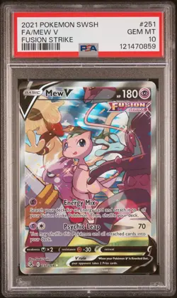 Mew V #251 2021 Pokemon Sword & Shield Fusion Strike PSA 10 - Image 1