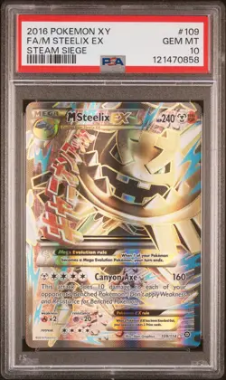 M Steelix Ex #109 2016 Pokemon Xy Steam Siege PSA 10 Steam Siege - Image 1