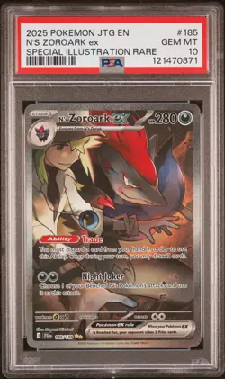 N's Zoroark Ex #185 2025 Pokemon Jtg En-Journey Together PSA 10 SIR a - Image 1