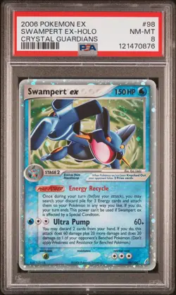 Swampert Ex-Holo #98 2006 Pokemon Ex Crystal Guardians PSA 8 Crystal Guardians - Image 1