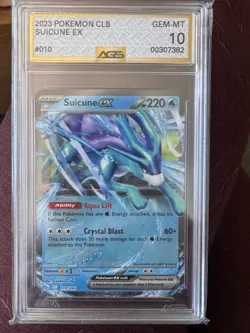 Pokemon Classic Collection GEM MT AGS 10 Suicune EX CLB 010 Holo 2023 - Image 1