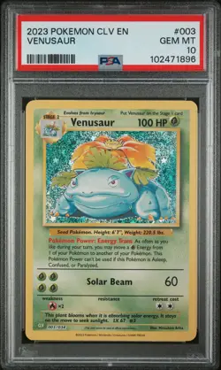 2023 POKEMON CLV-TRADING CARD GAME CLASSIC #003 VENUSAUR PSA 10 - Image 1