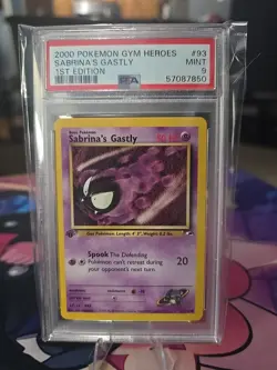 Pokemon TCG Card Sabrina's Gastly 1st Edition Gym Heroes 93/132 - Image 1