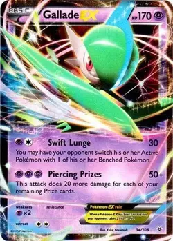 Pokemon Card Gallade EX 34/108 Roaring Skies XY Holo Rare Ultra Foil HP 2015 - Image 1