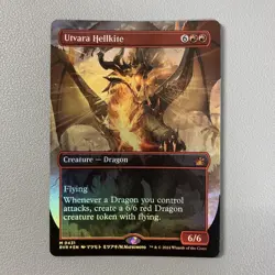 MTG Ravnica Allegiances Utvaras Hellkite Foil Borderless NM English - Image 1