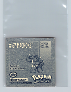 Pokemon 1999 Artbox Series 1 Stickers Machoke 67 - Image 2
