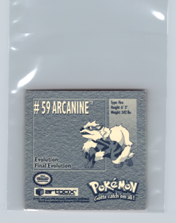 Pokemon 1999 Artbox Series 1 Stickers Arcanine 59 - Image 2