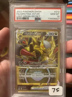 2022 Pokemon Sword Shield Lost Origin Giratina VSTAR FA Secret Gold PSA 10 #212 - Image 1
