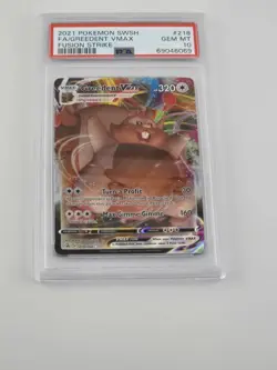 Pokemon Greedent VMax Full Art Fusion Strike #218 Graded Card PSA 10 - Image 1