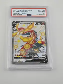 2021 Pokemon Shining Fates Shiny Full Art SV108 PSA GEM MINT 10 - CENTISKORCH V - Image 1