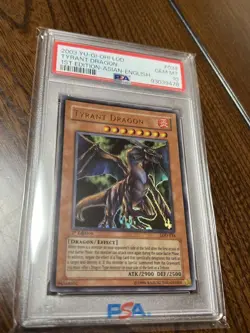 PSA10 Yu-Gi-Oh Tyrant Dragon Asian English 1st Edition Rare Collector Card - Image 3