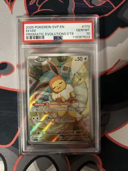 Pokemon Eevee Prismatic Evolutions ETB Promo #173 PSA 10 - Image 1