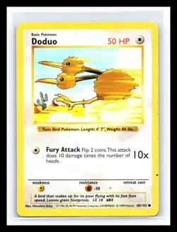 💥 Doduo 48/102 | Base Set | SHADOWLESS | Vintage Pokemon 1999 TCG | - Image 1