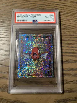 1999 Merlin Pokemon Magickarp #S20 Special Glitter Prism Sticker PSA 8 - Image 1