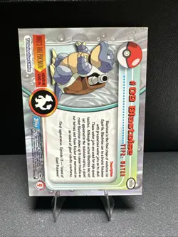 1999 Topps Pokemon TV Animation Series 1 Blastoise #09 Blue Logo- Non Holo - Image 2