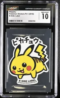 2018 B-Side Label Pokemon Stickers Pikachu CGC 10 Graded - Image 1