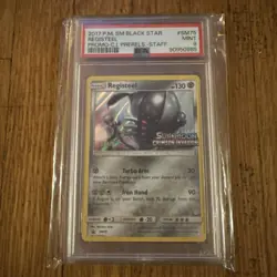 2017 Pokemon Crimson Invasion Prerelease Staff Registeel SM75 PSA 9 Mint POP 25 - Image 1