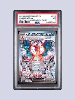 2023 POKEMON OBF EN-OBSIDIAN FLAMES SPECIAL ILLUSTRATION RARE CHARIZARD EX PSA 7 - Image 1