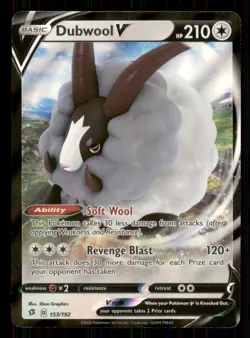Dubwool V SWSH02: Rebel Clash #153/192 Ultra Rare Pokemon NM - Image 1