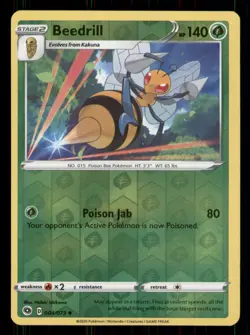 Beedrill Champion's Path #04/73 Uncommon Reverse Holo Pokemon LP - Image 1